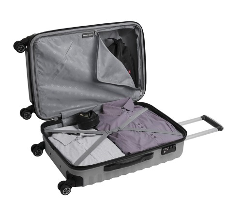 Чемодан SWISSGEAR FRIBOURG, серебристый, АБС-пластик, 45x27x66 см, 64 л