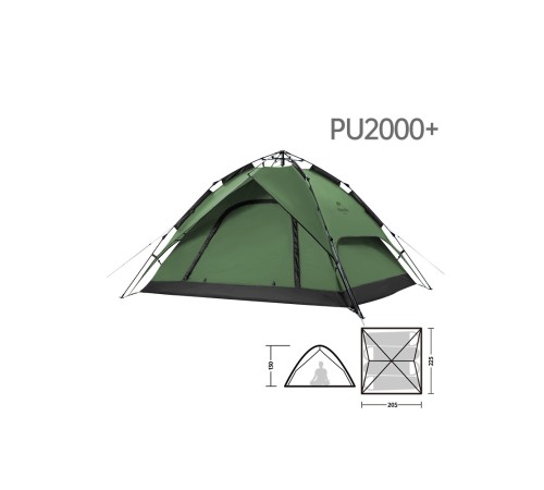 Палатка Naturehike автоматическая NH21ZP008, четырехместная, зеленая, 6976023920660