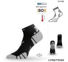 Носки Lasting RUN 901, microfiber+polypropylene, черный с серой полоской, размер M, RUN901-M