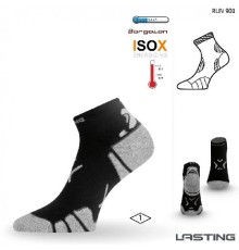 Носки Lasting RUN 901, microfiber+polypropylene, черный с серой полоской, размер M, RUN901-M