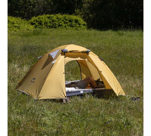 Палатка Naturehike P-Series NH18Z033-P 210T/65D, трехместная, серо-голубая, 6927595783634