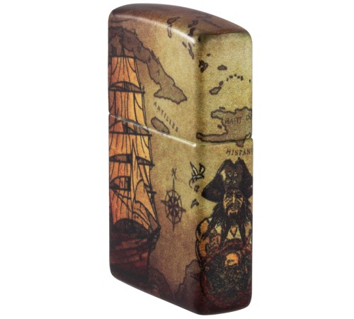 Зажигалка Zippo Pirate Ship с покрытием White Matte, латунь/сталь, белая, матовая, 38x13x57 мм