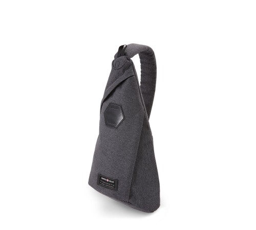 Рюкзак SWISSGEAR на одно плечо, cерый, ткань Grey Heather/ полиэстер 600D PU, 25х15х45 см, 7 л