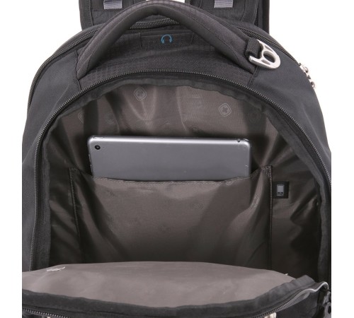 Рюкзак SWISSGEAR, 15”,чёрный/синий, полиэстер 900D/рипстоп, 36x19x47 см, 32 л
