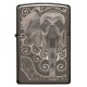 Зажигалка ZIPPO Elephant Fancy Fill Design с покрытием Black Ice®, латунь/сталь, чёрная, 38x13x57 мм