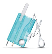 Швейцарская карточка VICTORINOX SwissCard Nailcare, 13 функций, полупрозрачная бирюзовая
