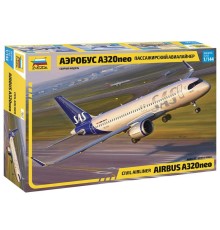 Сборная модель ZVEZDA Пассажирский авиалайнер Аэробус А320neo, 1/144