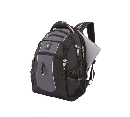 Рюкзак SWISSGEAR, 15”,чёрный/серый, полиэстер 900D/420D/М2 добби, 34x23x48 см, 38 л