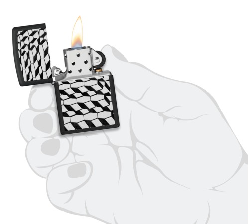 Зажигалка ZIPPO с покрытием Black Matte, латунь/сталь, черная, матовая, 38x13x57 мм