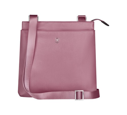 Сумка наплечная VICTORINOX Victoria Slim Shoulder Bag, пурпурно-розовая, нейлон/кожа, 27x7x26 см