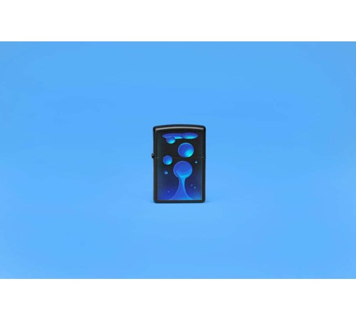 Зажигалка ZIPPO Lava Lamp с покрытием Black Light, латунь/сталь, черная,матовая 38x13x57 мм