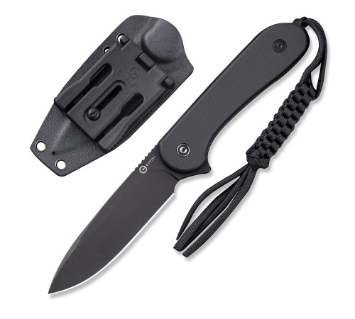 Нож CIVIVI Fixed Blade Elementum D2 Steel Black Stonewash Handle G10 Black