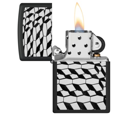 Зажигалка ZIPPO с покрытием Black Matte, латунь/сталь, черная, матовая, 38x13x57 мм