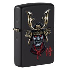 Зажигалка ZIPPO Samurai Helmet Design с покрытием Black Matte, латунь/сталь, чёрная, 38x13x57 мм