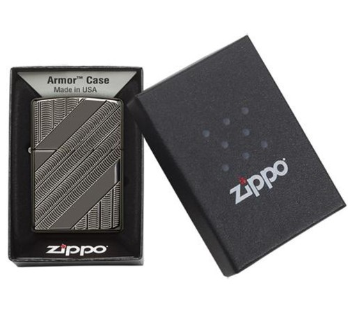 Зажигалка ZIPPO Armor™ с покрытием High Polish Black Ice®, латунь/сталь, чёрная, 37х13x58 мм