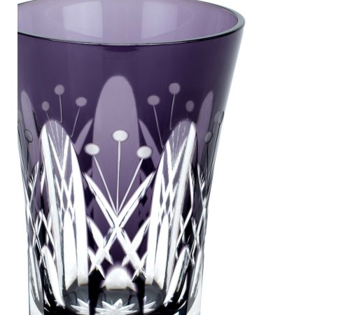 Стакан TAJIMA GLASS с узором Тама Ярай , 240 мл, фиолетовый, 1 шт