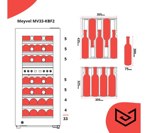 Винный шкаф Meyvel MV33-KBF2