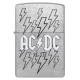 Зажигалка ZIPPO AC/DC с покрытием Street Chrome, латунь/сталь, серебристая, 38x13x57 мм