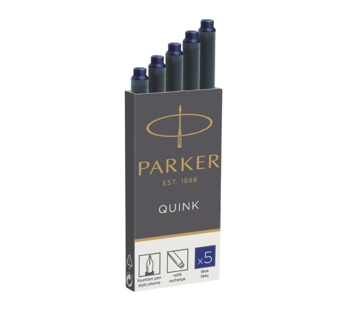 Чернильный картридж Parker для перьевой ручки, синий, 1,3 мл чернил