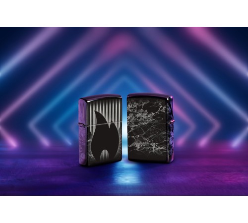 Зажигалка ZIPPO Classic с покрытием High Polish Black, латунь/сталь, черная, глянцевая, 38x13x57 мм