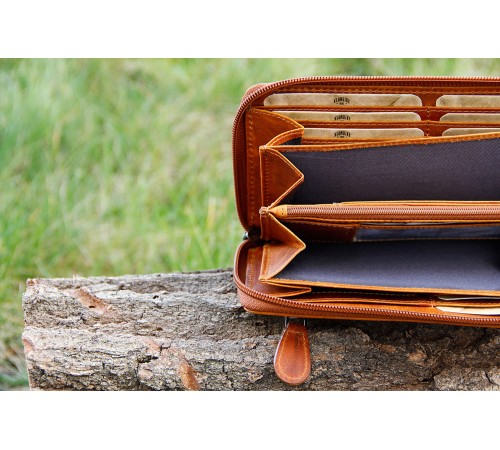 Кошелек KLONDIKE DIGGER «Viola», натуральная кожа в коньячном цвете, 19,5 х 10 x 2,5 см