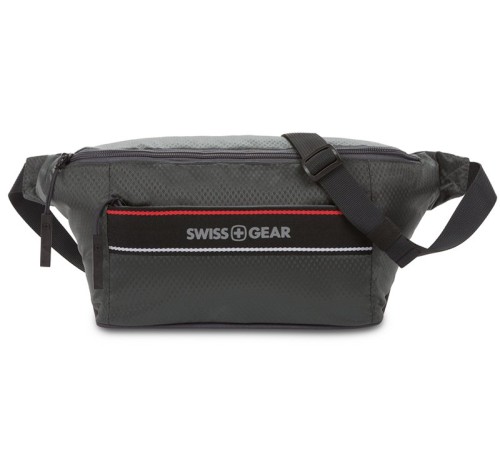 Сумка на пояс SWISSGEAR, серая, полиэстер с плетением рип-стоп, 38 x 5 x 15 см