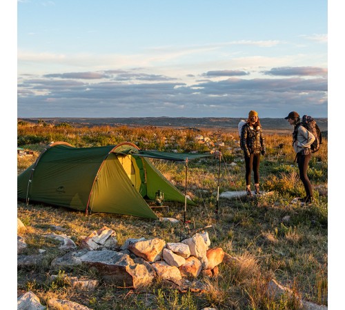 Палатка 2-местная Naturehike Сloud Tunnel NH20ZP006, 20D , зеленый, 6927595761977