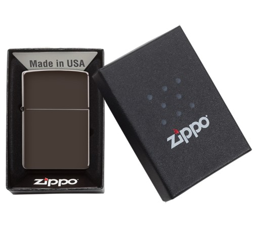 Зажигалка ZIPPO Classic с покрытием Brown Matte, латунь/сталь, коричневая, матовая, 38x13x57 мм