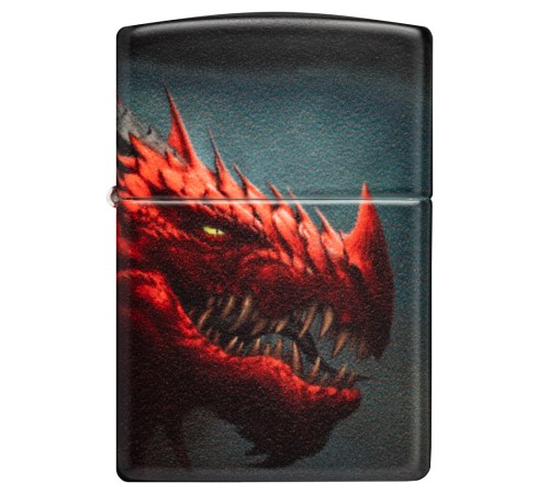 Зажигалка ZIPPO Dragon Design с покрытием 540 Matte, латунь/сталь, черная, 38x13x57 мм
