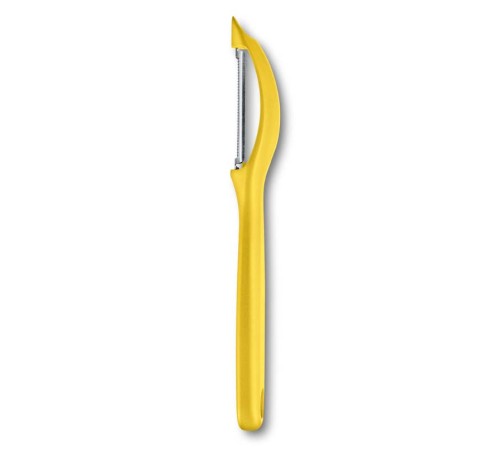 Нож для чистки овощей VICTORINOX универсальный, двустороннее зубчатое лезвие, жёлтая рукоять