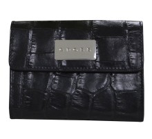 Кошелёк Cross Coco Nicole. Кожа наппа, тиснёная, черный, 12,5 х 10 х 2,4 см