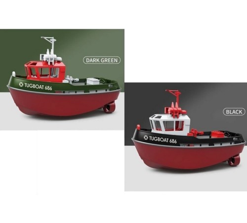 Радиоуправляемый буксир Heng Long Tugboat  (черный) 2.4G 1/72 RTR