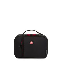 Термосумка для ланча SWISSGEAR, прорезиненный полиэстер 600D, чёрный/красный, 27х7х23 см, 4 л