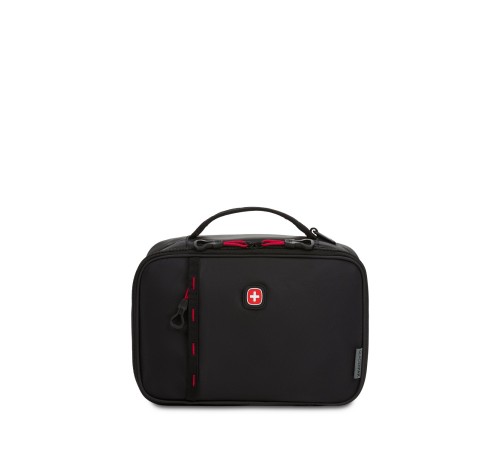 Термосумка для ланча SWISSGEAR, прорезиненный полиэстер 600D, чёрный/красный, 27х7х23 см, 4 л