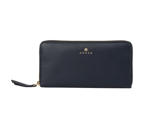 Кошелёк Cross Monaco Navy, кожа наппа, гладкая, цвет тёмно-синий, 19,5 x 10,2 x 2 см