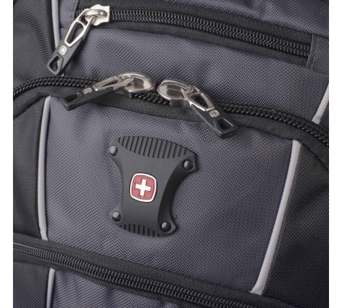 Рюкзак SWISSGEAR, 15”,чёрный/серый, полиэстер 900D/420D/М2 добби, 34x23x48 см, 38 л