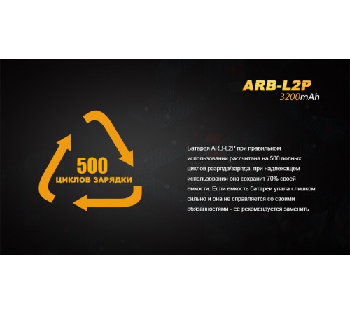 Аккумулятор 18650 Fenix 3200 mAh Li-ion, ARB-L2P