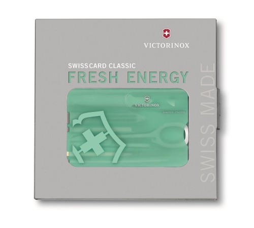 Швейцарская карточка VICTORINOX Classic Fresh Energy SE 2020, 10 функций, мятный цвет