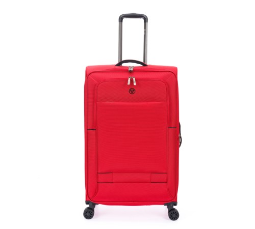 Чемодан TORBER Brosno, красный, нейлон 600D, 48 х 22 х 78 см, 85 л