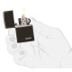 Зажигалка ZIPPO Classic с покрытием Ebony™, латунь/сталь, чёрная с логотипом, глянцевая, 38x13x57 мм