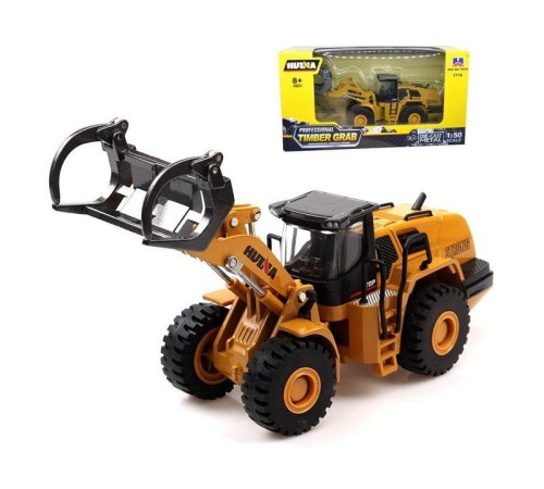 Металлический фронтальный погрузчик бревен HUI NA TOYS 1/50