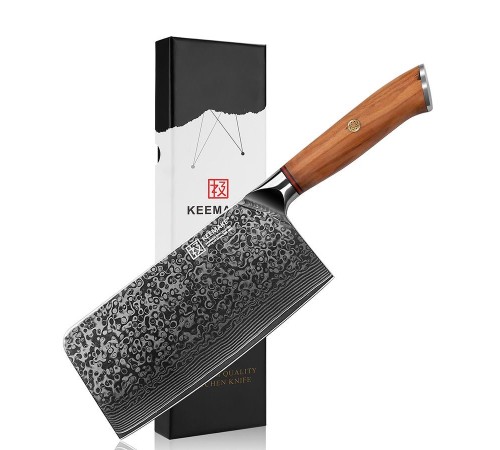Нож чоппер из дамасской стали Keemake 7 Inch Chopper Knife 67 Phoenix, бежевый