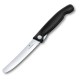 Нож для овощей VICTORINOX SwissClassic, складной, лезвие 11 см с волнистой заточкой, чёрный