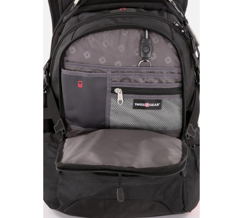 Рюкзак SWISSGEAR, 15”, черный/красный, полиэстер 1200D, 36х17х50 см, 30 л