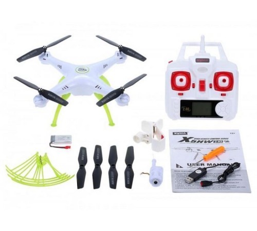 Р/У квадрокоптер Syma X5HW (белый) с FPV трансляцией Wi-Fi, барометр 2.4G RTF
