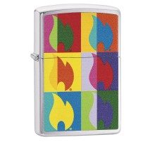 Зажигалка ZIPPO Classic с покрытием Brushed Chrome, латунь/сталь, серебристая, матовая, 36x12x56 мм