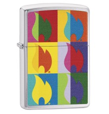 Зажигалка ZIPPO Classic с покрытием Brushed Chrome, латунь/сталь, серебристая, матовая, 36x12x56 мм