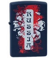 Зажигалка ZIPPO Russia с покрытием Navy Matte, латунь/сталь, синяя, матовая, 38x13x57 мм