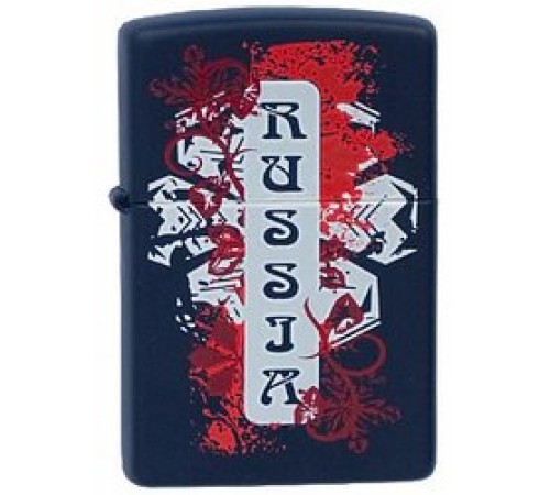 Зажигалка ZIPPO Russia с покрытием Navy Matte, латунь/сталь, синяя, матовая, 38x13x57 мм