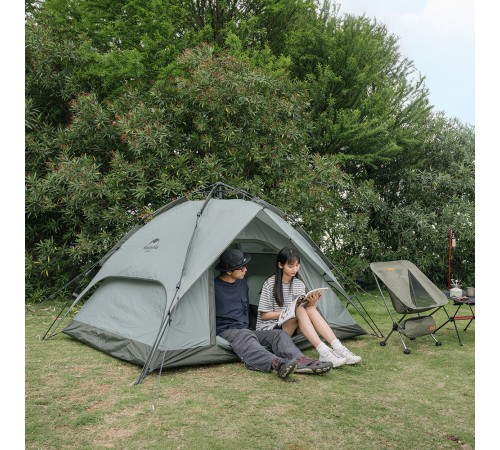 Палатка Naturehike автоматическая NH21ZP008, трехместная, серо-зеленая, 6927595777442